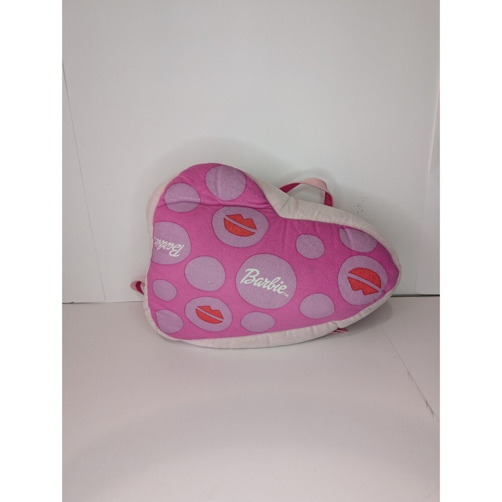 Vtg Barbie Sleeping Bag W Heart Shaped Kisses Mini Backpack Pink Girls